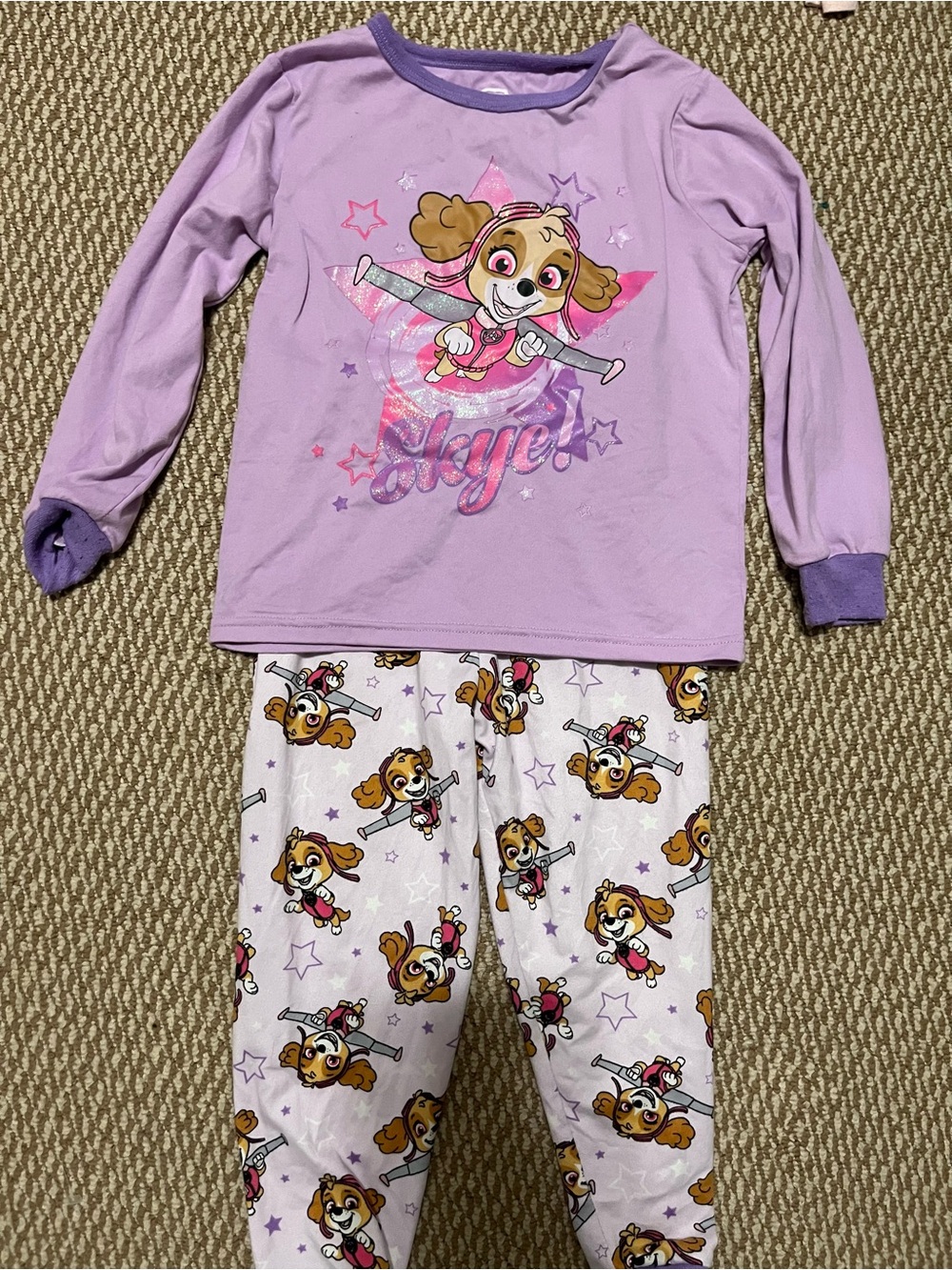 Girls 4T Paw Patrol Skye Purple Lilac Girls' Pajama Set